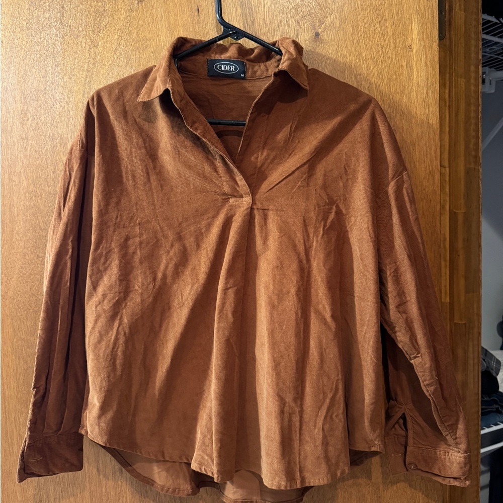 Cider Chestnut Corduroy Top
